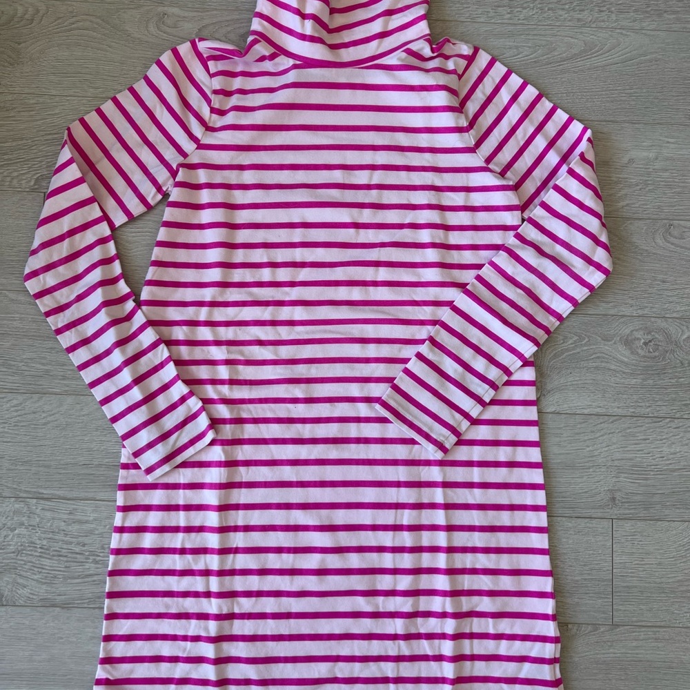 Crewcuts Pink and White Striped Turtleneck Dress 14